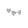 ZINZI zilveren oorknoppen hart wit 6mm ZIO1378Z