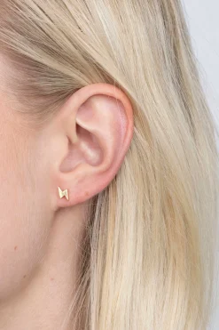ZINZI zilveren oorknoppen geel verguld bliksemschicht 8mm ZIO1681G