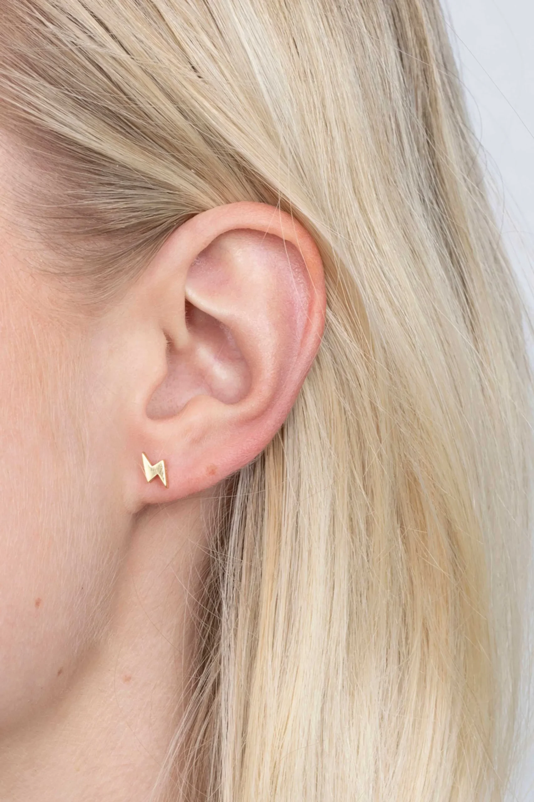 ZINZI zilveren oorknoppen geel verguld bliksemschicht 8mm ZIO1681G