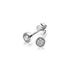 Zinzi zilveren oorknoppen rond 5mm wit ZIO1263