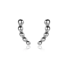 ZINZI zilveren oorknoppen met golfje van bolletjes 10mm ZIO2090