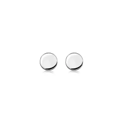 ZINZI zilveren oorknoppen glad rond 6mm ZIO1376
