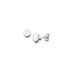 ZINZI zilveren oorknoppen glad rond 6mm ZIO1376