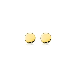 ZINZI zilveren oorknoppen geel verguld glad rond 6mm ZIO1376G
