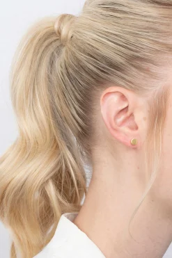 ZINZI zilveren oorknoppen geel verguld glad rond 6mm ZIO1376G