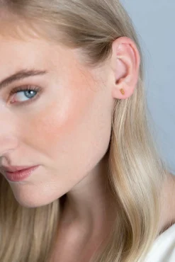 ZINZI zilveren oorknoppen 14K geelverguld drie bolletjes 6mm ZIO2230G