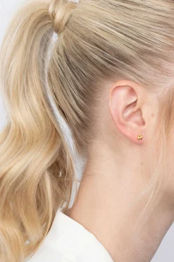 ZINZI zilveren oorknoppen geel verguld 3x bol glad 5,5mm ZIO1588G