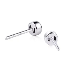 Zinzi zilveren oorknoppen rond 4mm wit ZIO1177