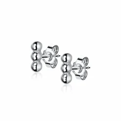 ZINZI zilveren oorknoppen drie bolletjes 6mm ZIO2230