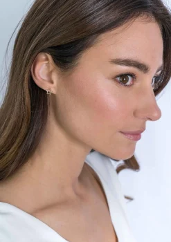 ZINZI zilveren oorknoppen 14K geelverguld open ster 8mm ZIO2092G