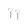 ZINZI zilveren oorknoppen met ketting hart ZIO1686