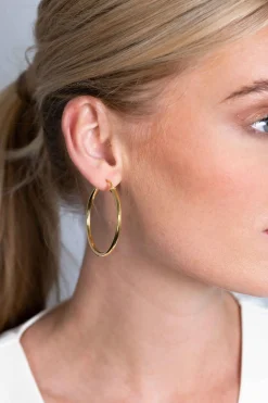 ZINZI zilveren oorringen 14K geel verguld 46x3mm rond ZIO2180G