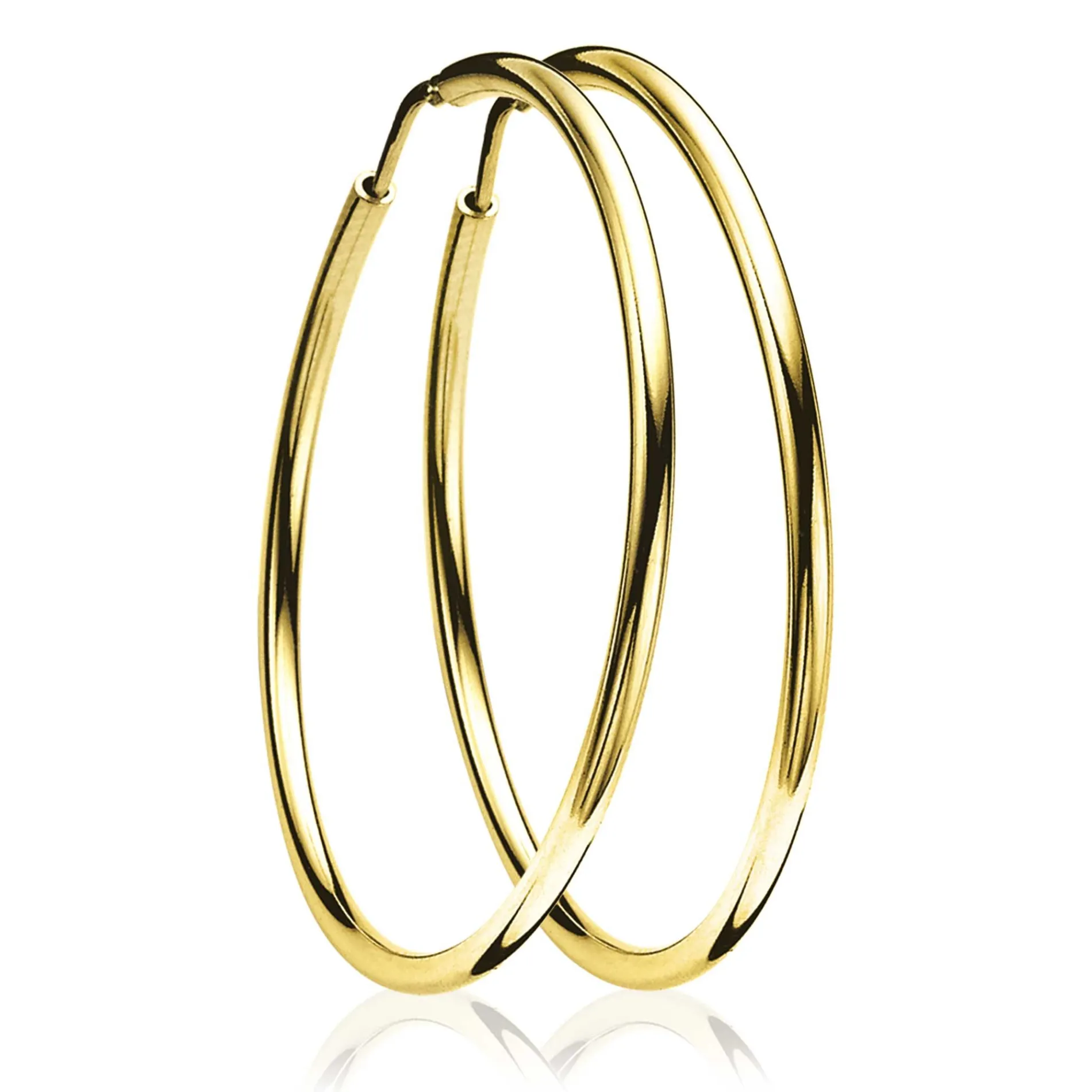 ZINZI zilveren oorringen geel verguld 45x2mm ZIO436G