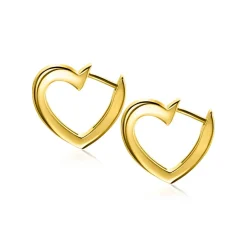 ZINZI zilveren oorringen 14K geel verguld 18mm open hartvorm ZIO2195G