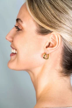 ZINZI zilveren oorringen 14K geel verguld 18mm open hartvorm ZIO2195G