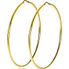 ZINZI zilveren oorringen 14K geel verguld glad 65x2mm rond ZIO438G