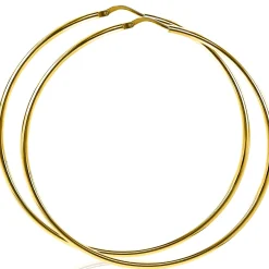 ZINZI zilveren oorringen 14K geel verguld glad 65x2mm rond ZIO438G