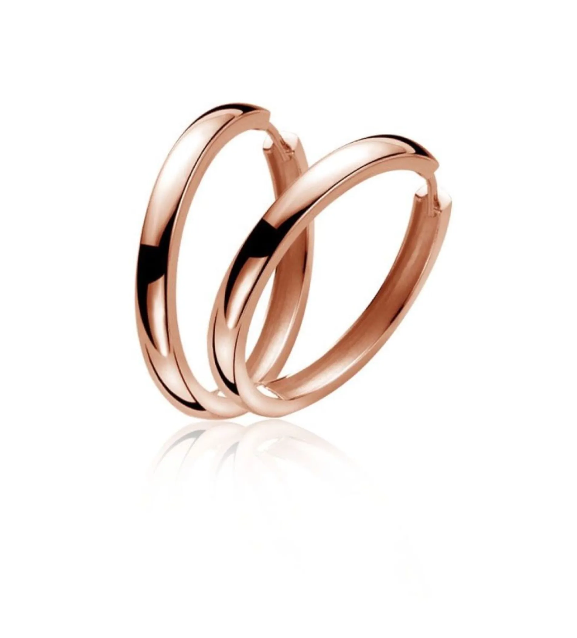 ZINZI zilveren oorringen rosé verguld 28 x 3mm ZIO193R