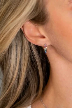 ZINZI zilveren oorringen met regenboog kleurstenen 15x3mm ZIO2172CRZ
