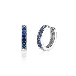Zinzi zilveren oorringen 15 x 3mm donkerblauw ZIO191DB