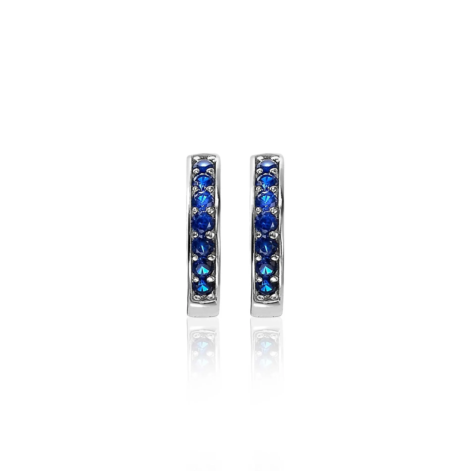 Zinzi zilveren oorringen 15 x 3mm donkerblauw ZIO191DB