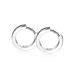 Zinzi zilveren oorringen 15 x 3mm zwart met luxe klapsluiting ZIO191B