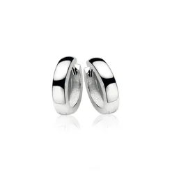 Zinzi zilveren oorringen 12 x 3mm glad met luxe klapsluiting ZIO187