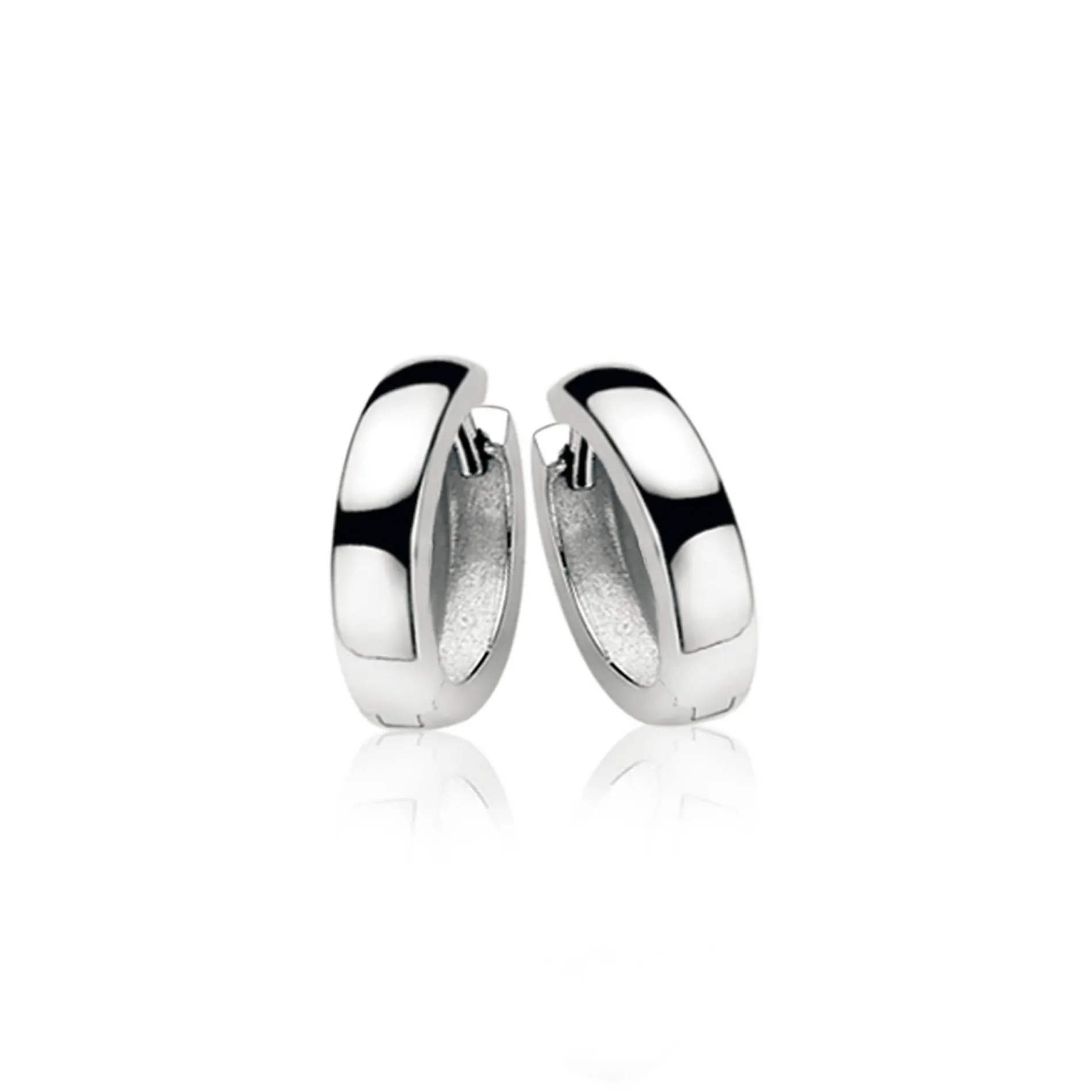 Zinzi zilveren oorringen 12 x 3mm glad met luxe klapsluiting ZIO187