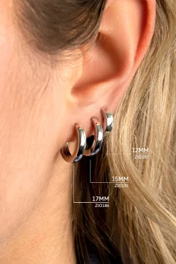 Zinzi zilveren oorringen 12 x 3mm glad met luxe klapsluiting ZIO187