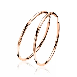 ZINZI zilveren oorringen rosé verguld 35 x 2mm glad ZIO435R