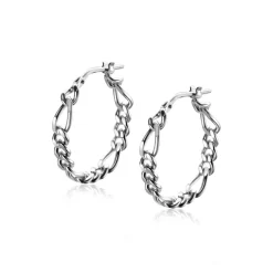 ZINZI zilveren oorringen met figaro schakels 23x4mm ZIO2291CR
