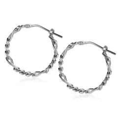 ZINZI zilveren oorringen met figaro schakels 23x4mm ZIO2291CR