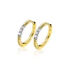 ZINZI zilveren oorringen 14K geelverguld gedraaid 16 x 2mm witte zirconia's ZIO2128Y