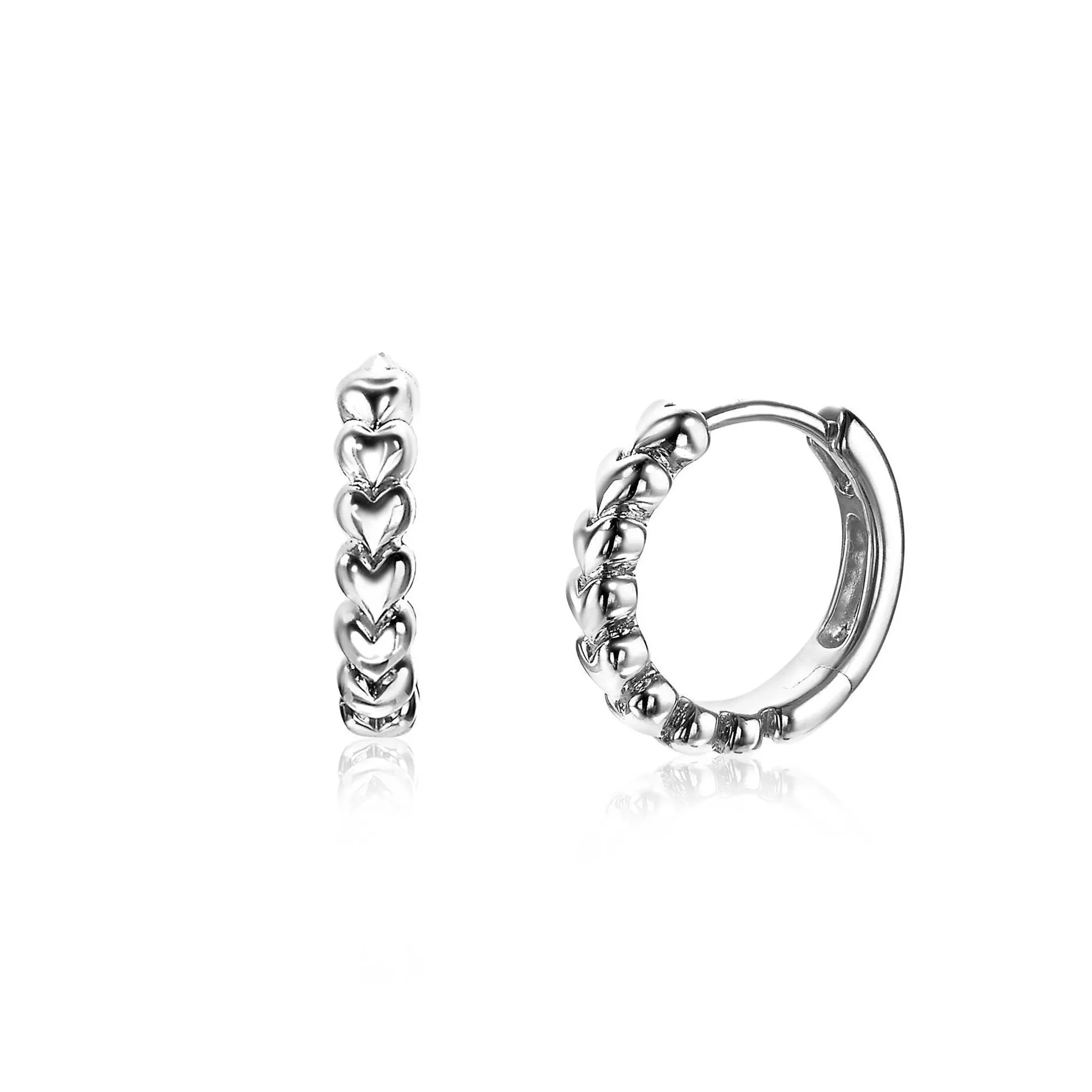 ZINZI zilveren oorringen 15x3mm met hartjes ZIO1798