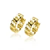 ZINZI zilveren oorringen 14K geel verguld 13x4mm gourmet schakel ZIO2225
