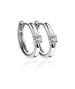 ZINZI zilveren oorringen 13x2mm rond wit ZIO2224
