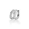 Zinzi zilveren oorringen 15 x 3mm witte zirconia's met luxe klapsluiting ZIO191Z