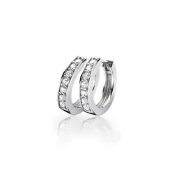 Zinzi zilveren oorringen 15 x 3mm witte zirconia's met luxe klapsluiting ZIO191Z