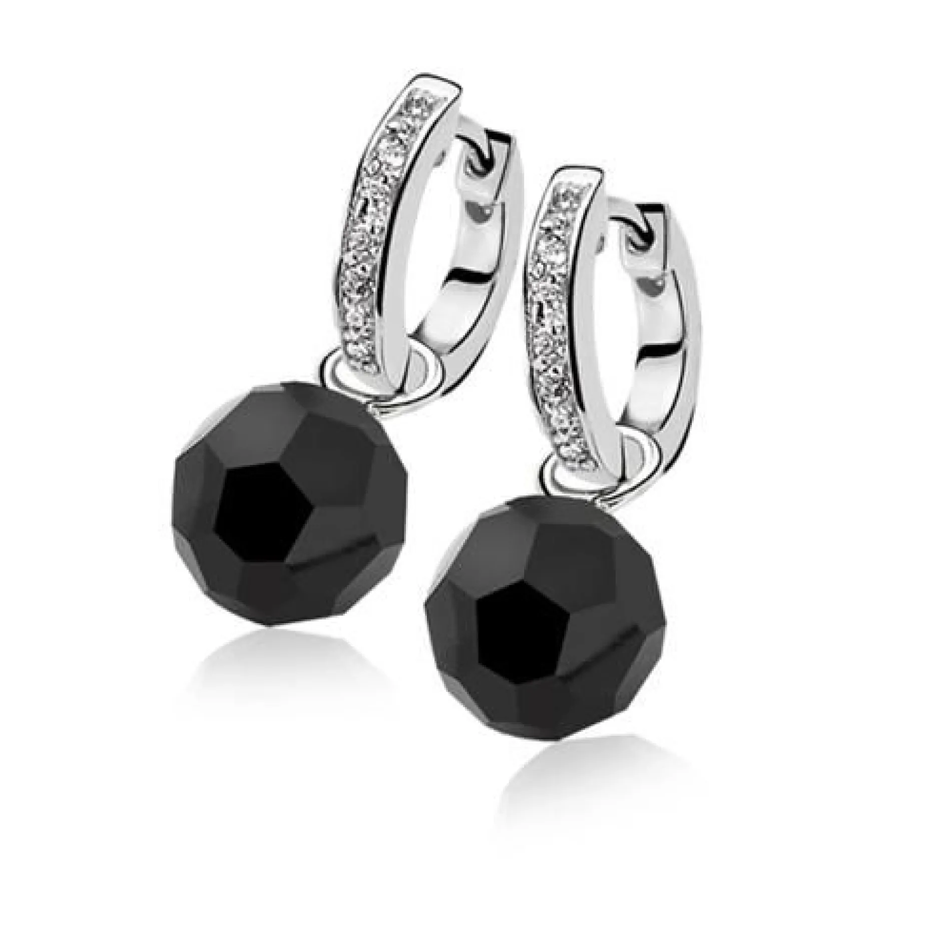 Zinzi zilveren oorringen 15 x 3mm witte zirconia's met luxe klapsluiting ZIO191Z