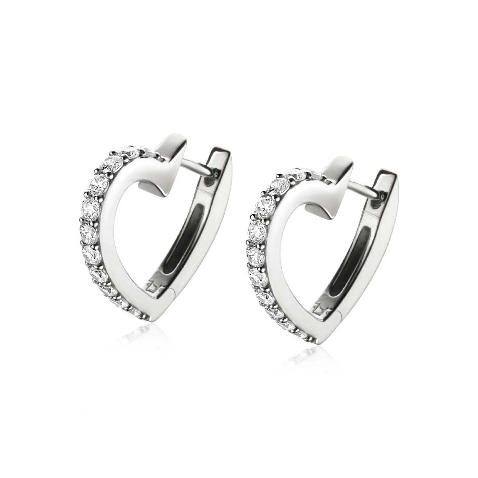 ZINZI zilveren oorringen 17mm hartvorm met witte zirconia's ZIO2195Z