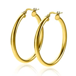 ZINZI zilveren oorringen 14K geel verguld 36x3mm rond ZIO2179G