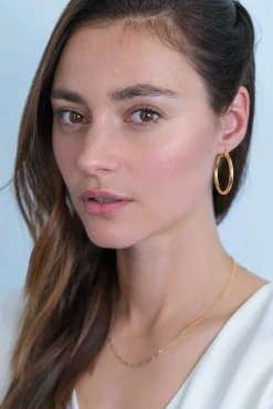 ZINZI zilveren oorringen 14K geel verguld 36x3mm rond ZIO2179G