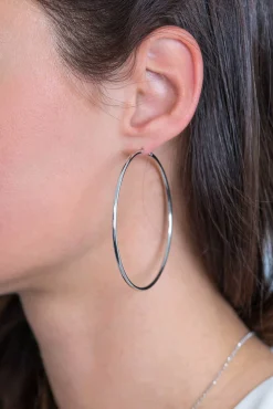 ZINZI zilveren oorringen glad 65x2mm rond ZIO438
