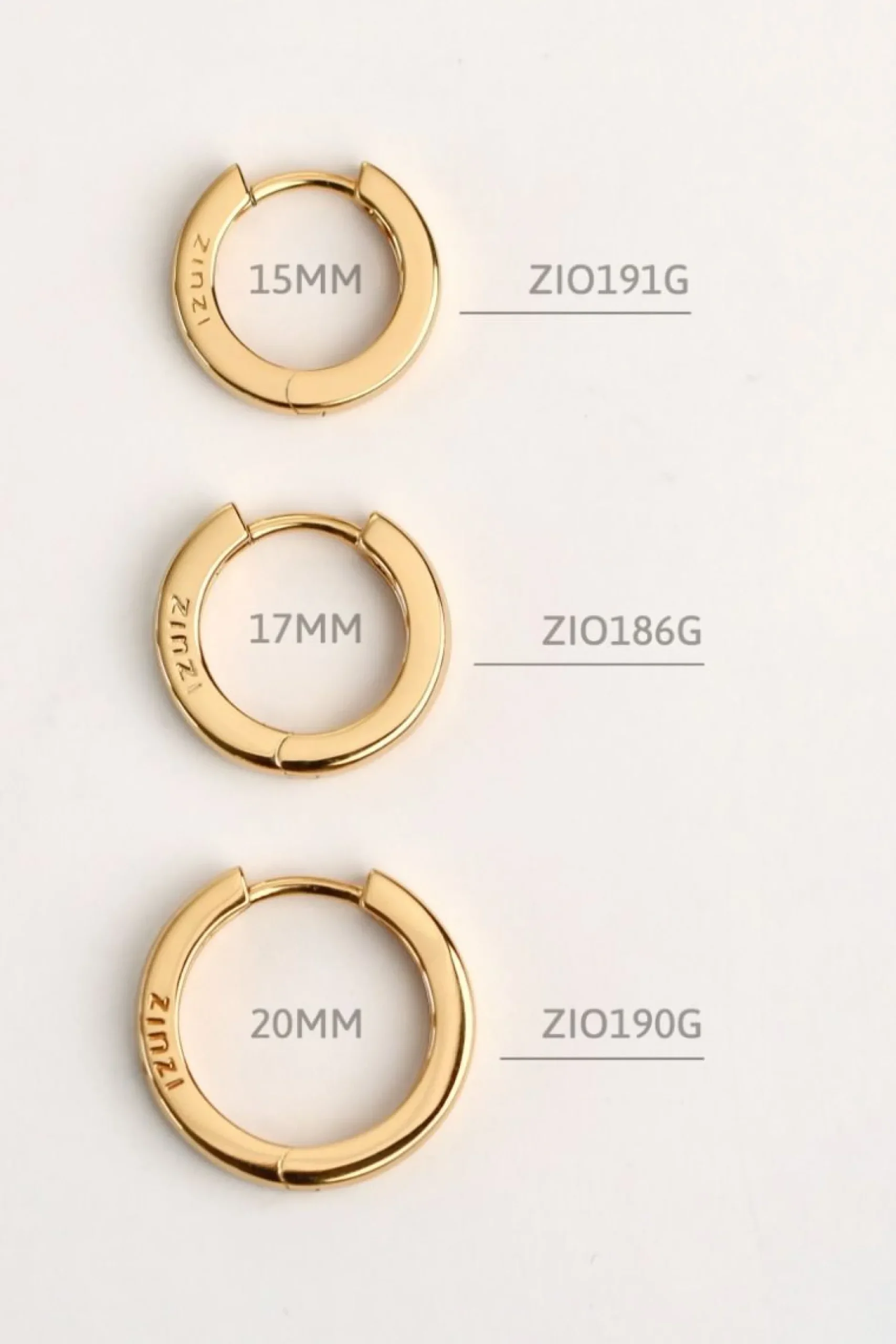ZINZI zilveren oorringen geel verguld 20x3mm ZIO190G