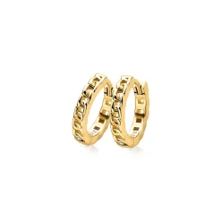 ZINZI zilveren oorringen geel verguld gourmet 15 x 3mm ZIO1175G