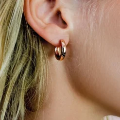 ZINZI zilveren oorringen rosé verguld 15 x 3mm ZIO191R