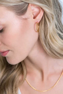 ZINZI zilveren oorringen 14K geelverguld gedraaid motief 25 x 2mm ZIO2129G