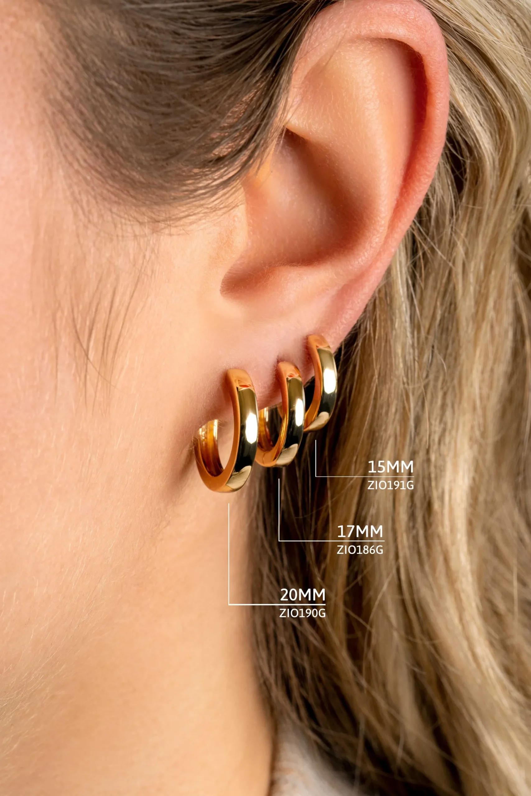 ZINZI zilveren oorringen geel verguld 15 x 3mm ZIO191G