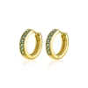 Zinzi zilveren oorringen geelverguld 15 x 3mm groen ZIO191GG