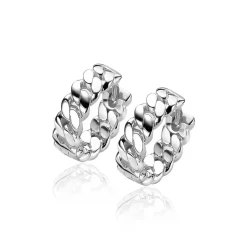 ZINZI zilveren oorringen gourmet 13 x 4mm ZIO2117
